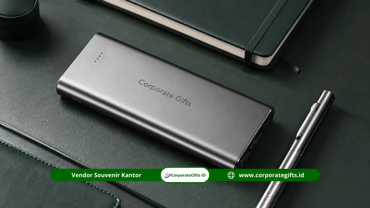 Cetak Logo Souvenir Powerbank Custom Branding Kantor - CorporateGifts.ID