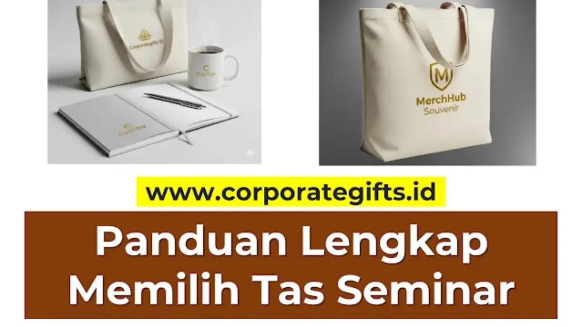 Detail komparasi tekstur kain, kerapian jahitan, dan hasil cetak sablon logo korporat pada tas seminar