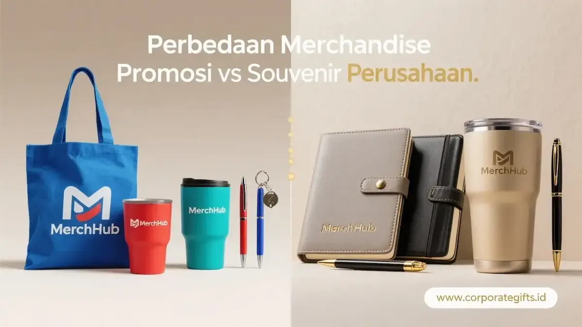 Koleksi ragam produk merchandise promosi dan cenderamata korporat premium