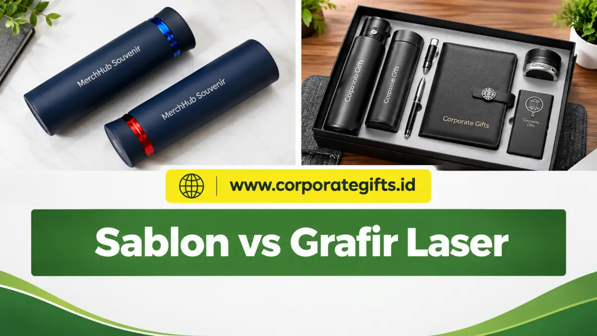 Perbedaan Sablon vs Grafir Laser untuk Souvenir Kantor - CorporateGifts.ID