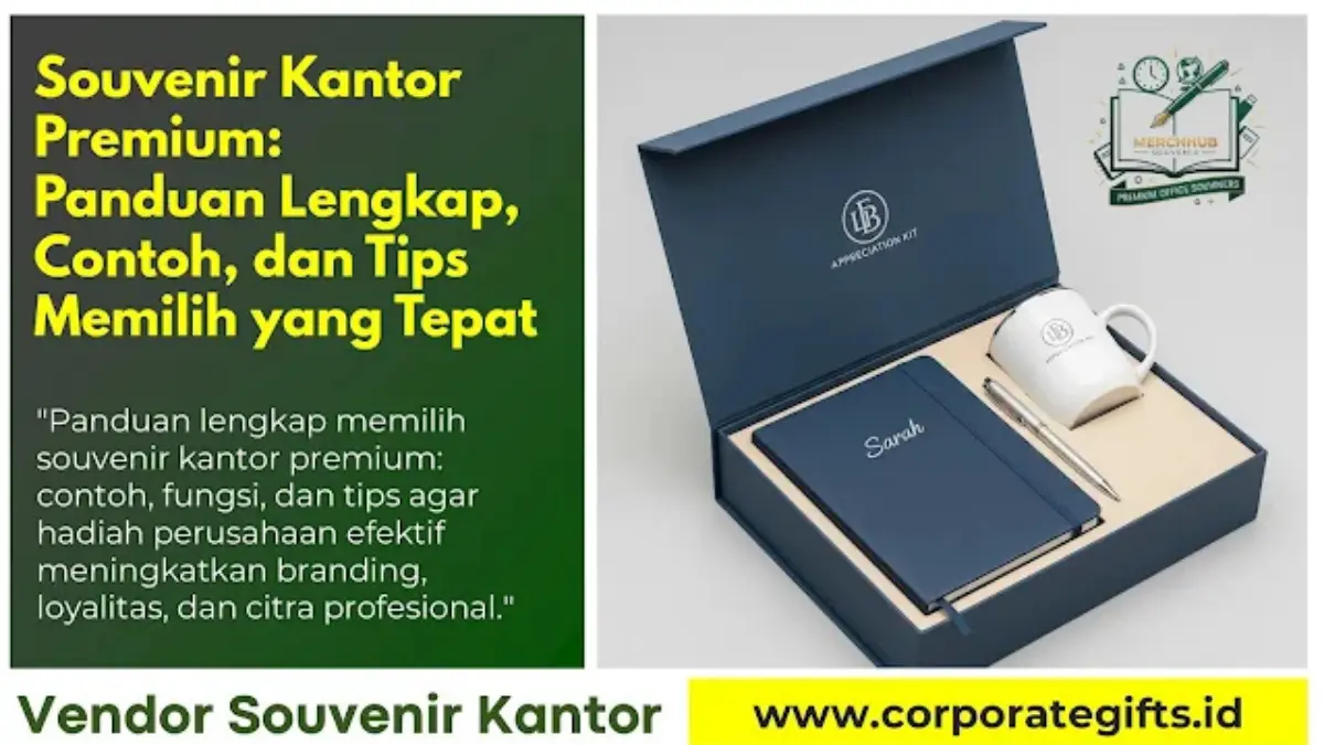 Detail produk souvenir kantor fungsional berpadu kemasan kotak mewah siap cetak logo korporat