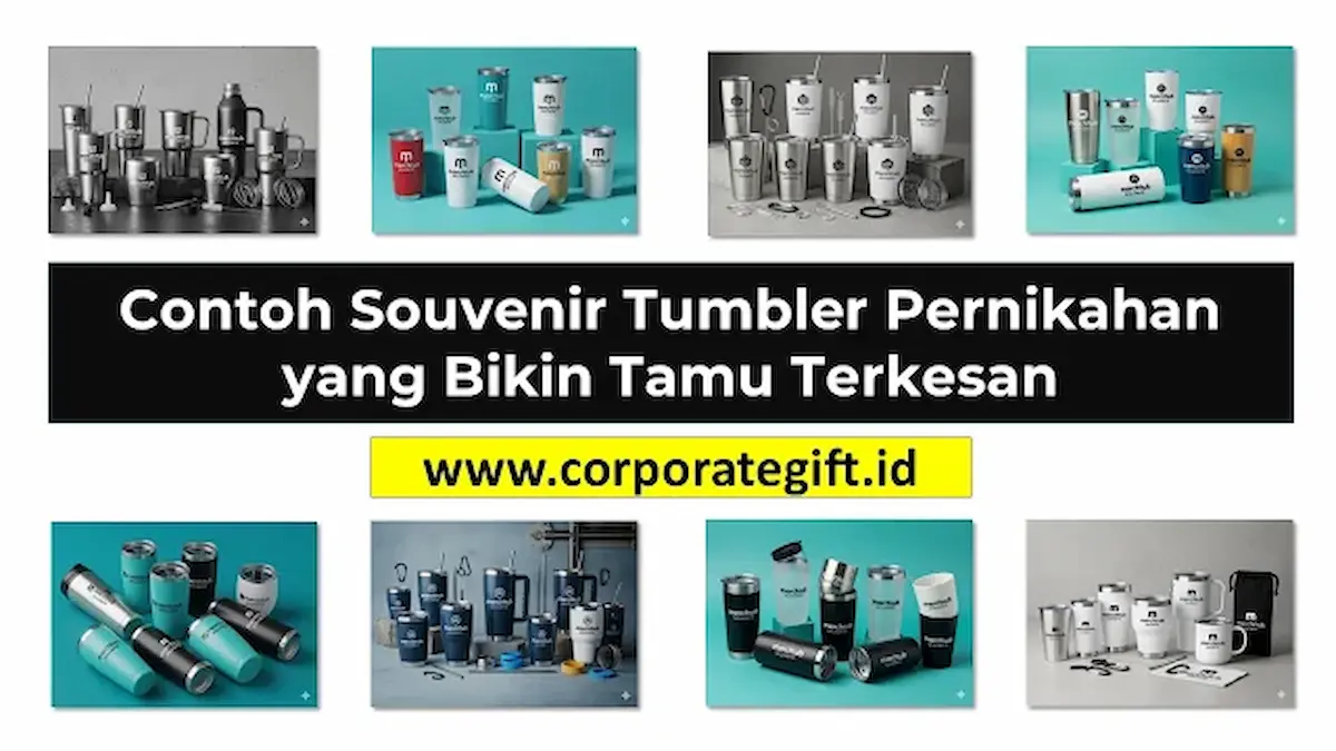 Packaging dan Desain Minimalis Souvenir Tumbler Pernikahan - CorporateGifts.ID