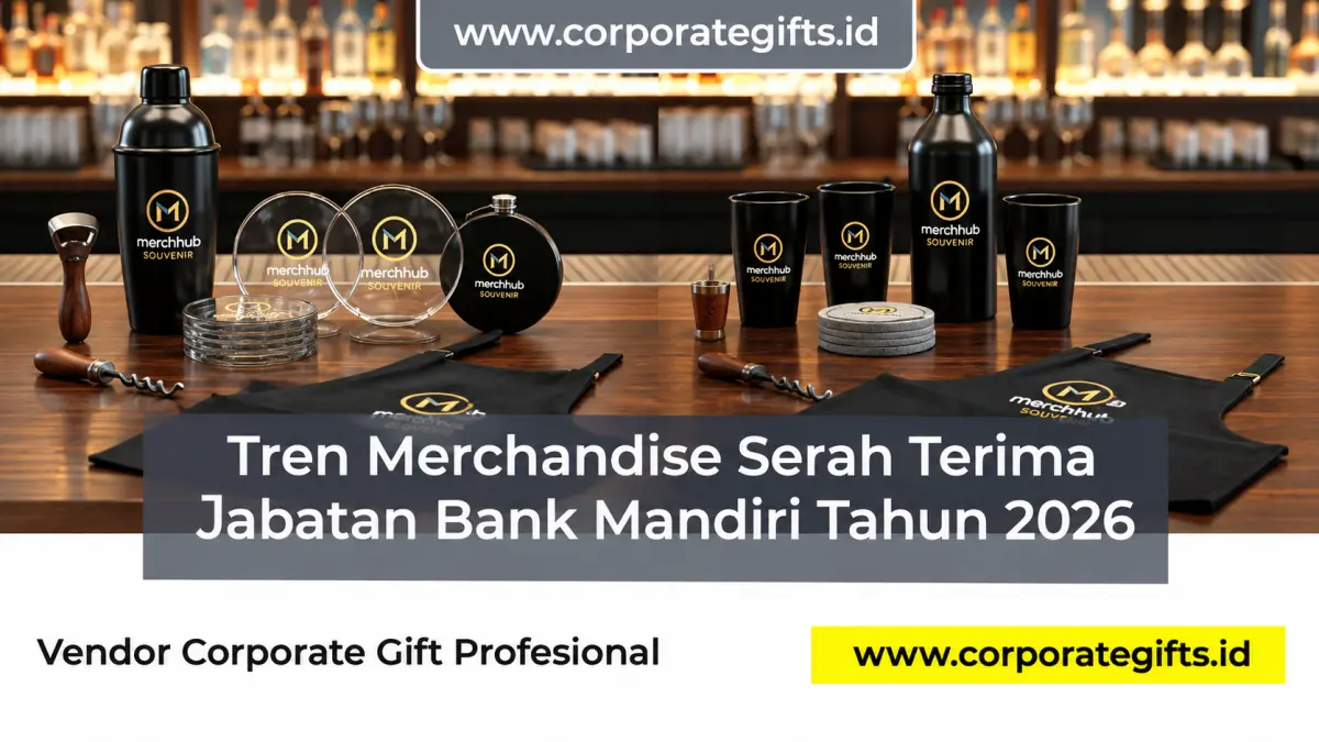 Pilihan merchandise eksekutif serah terima jabatan Bank Mandiri dengan kustomisasi nama dan logo